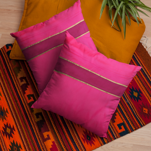 Stylish solid fuschia cushion cover