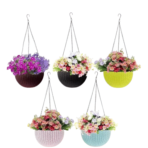 AIREX ROUND SHAPED DESIGN  FLOWER POTS FOR BALCONY (PACK OF 5)